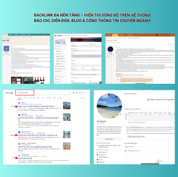 Hệ thống backlink hiển thị trên báo chí, diễn đàn, và Google.